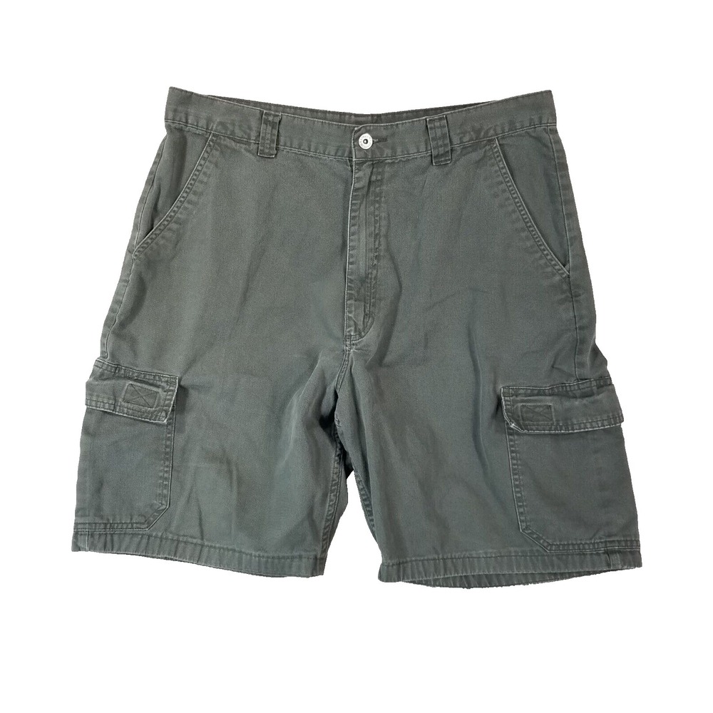 Wrangler cargo hiking shorts men's 36 x 9.5 khaki green cotton outdoor fishing